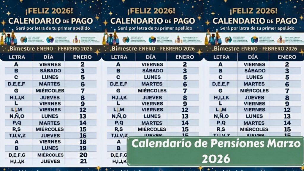 Calendario de Pago de Pensiones Marzo 2026 en México: Fechas Oficiales para Jubilados y Pensionados